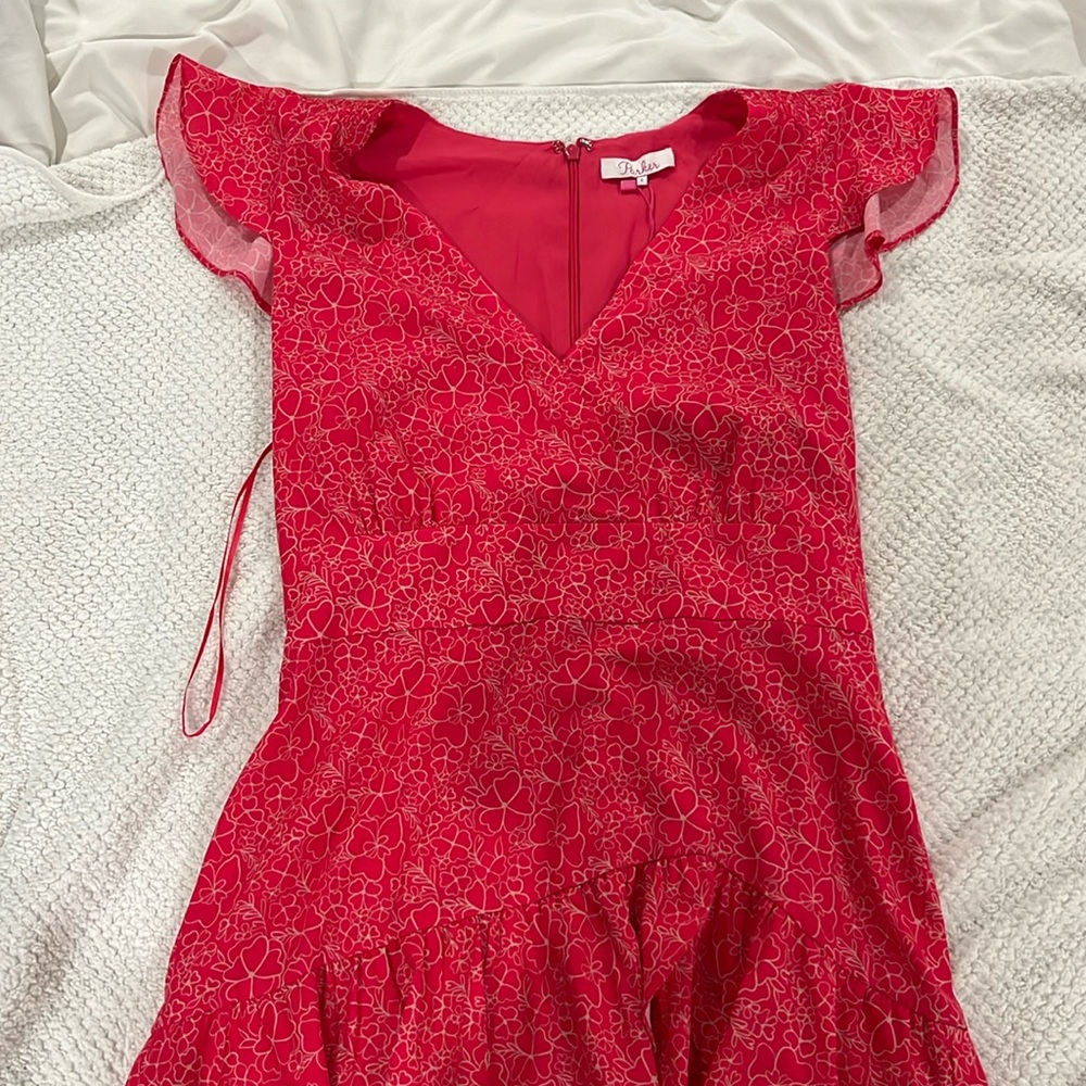 Parker pink floral design dress